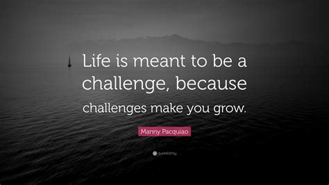 Manny Pacquiao Quote: “Life is meant to be a challenge, because challenges make you grow.”