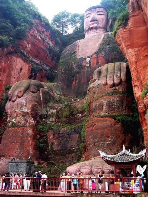 The Leshan Giant Buddha is a 71-metre tall stone statue, built between ...