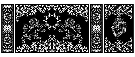 Metal Gates and Lions. Dxf File, Ready Dxf Digital Download, Plasma ...