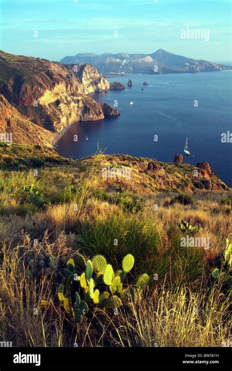 Lipari Coast & Volcano Stock Photo - Alamy