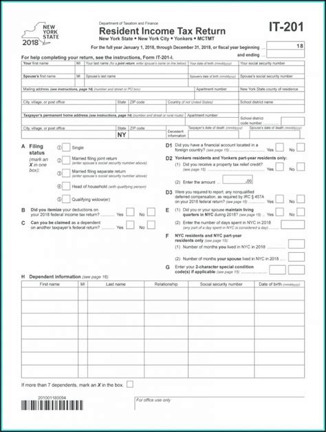 Printable New York State Tax Forms - Printable Forms Free Online