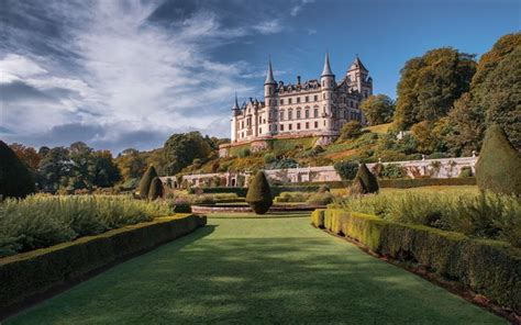 Download wallpapers Dunrobin Castle, Sutherland, Scotland, United Kingdom, beautiful castle ...