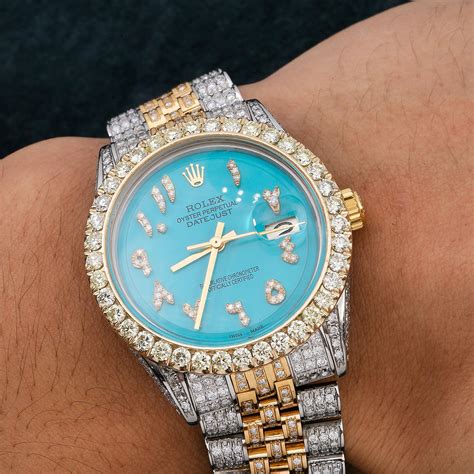 Rolex Datejust 1601 36MM Turquoise Diamond Dial With 8.75 CT Diamonds ...