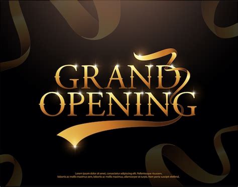 Grand opening golden ribbons logo. grand opening elegant style ...