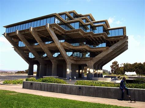 Brutalist, angular, raw concrete. The Geisel Library at UC San Diego | Brutalist architecture ...