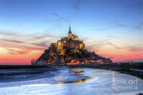 Mont Saint-michel At Sunset In by Christian Krieglsteiner