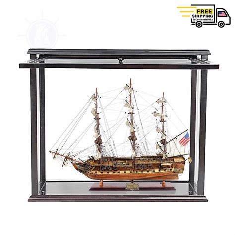 USS CONSTITUTION MODEL SHIP MID WITH DISPLAY CASE FRONT OPEN | Museum- – The Spyglass Shop