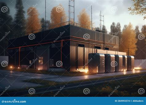 Capacitor Energy Storage in an Industrial Setting Stock Illustration ...