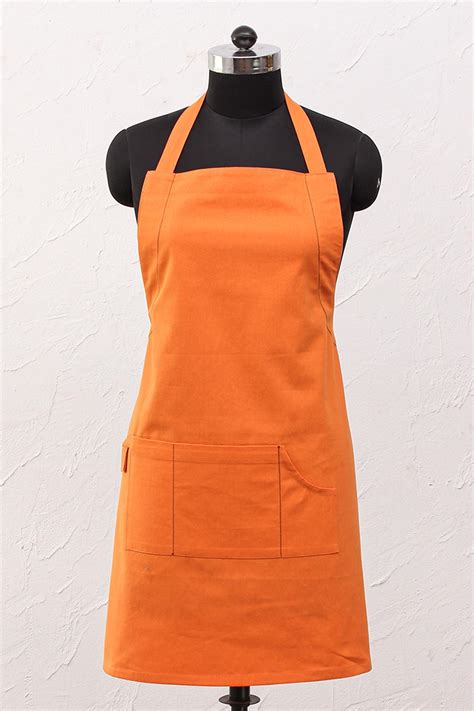 Buy Orange 100% Cotton Farmhouse Apron by House This Online at Aza Fashions.