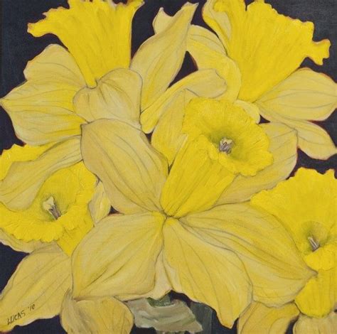 Helen Lucas Daffodil Paintings | Daffodils, Flower painting, Flower art painting