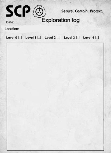 SCP Exploration Log Blank Template - Imgflip