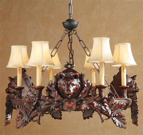 Black Forest Bear Chandelier | Rustic chandelier, Black forest bear, Rustic light fixtures