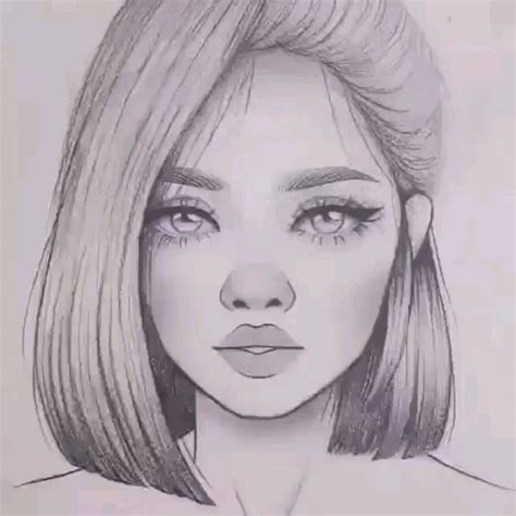 Art Sketches Doodles, Girl Drawing Sketches, Girly Drawings, Portrait Sketches, Pencil Art ...