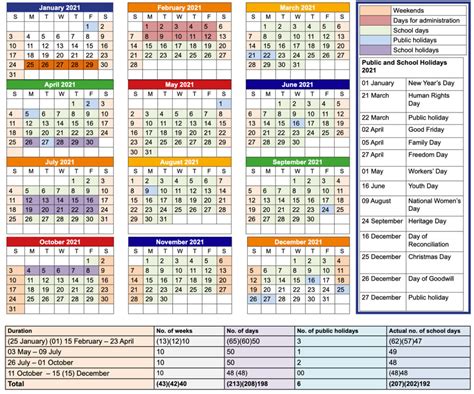 LATEST Amended School Calendar for 2021 for South African Learners - SAPeople - Worldwide South ...