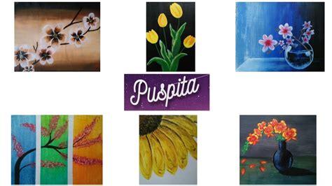 easy acrylic beautiful flower painting collection || Beautiful Floral Ideas... Puspita Art ...