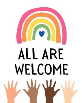 All Are Welcome Poster | Classroom Decor | Diversity by Mrs Ray of Sunshine