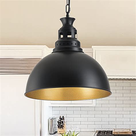 CWarmozy 16''Black Pendant Light Farmhouse Vintage Pendant Lighting ...