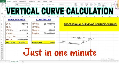 How to calculate || Vertical curve || in Excel sheet. - YouTube