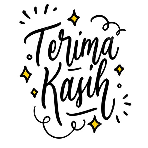 Terima Kasih Letter Handwriting With Spark Doodle Transparent ...