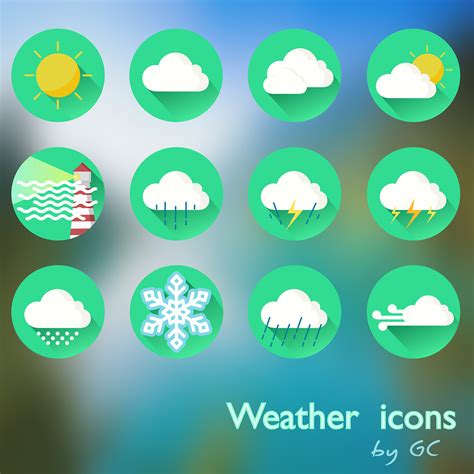 FREE! FLAT WEATHER ICONS on Behance