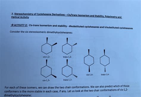 Solved 2. Stereochemistry of Cyclohexane | Chegg.com