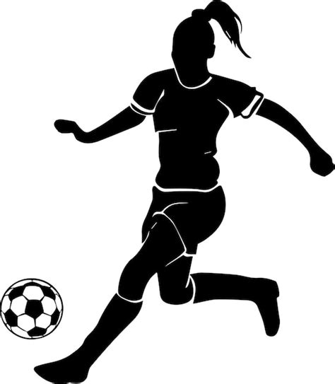 Silueta de vector de jugadora de fútbol femenino 22 | Vector Premium