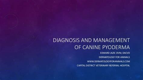 Diagnosis and Treatment of Canine Pyoderma