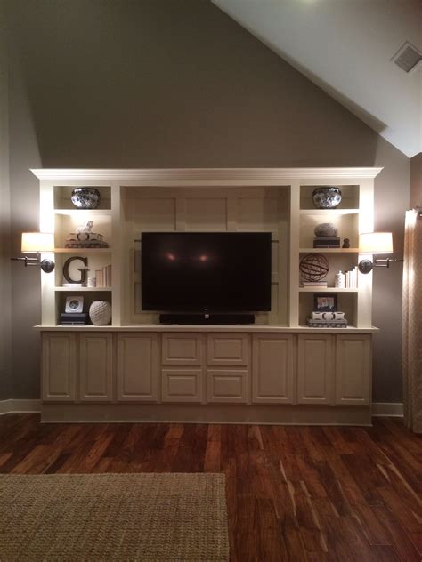 DIY Entertainment Center with Sconce Lighting. | Living room ...