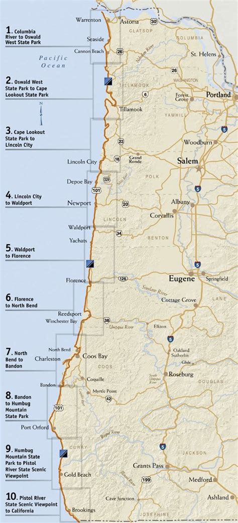 Oregon Coast State Parks Map