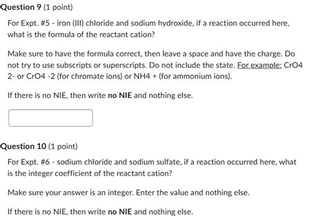 Solved For Expt. \#5 - iron (III) chloride and sodium | Chegg.com