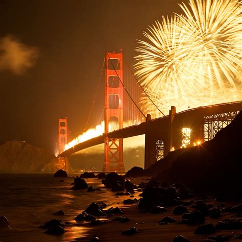 Beautiful fireworks over the Golden Gate Bridge. : pics