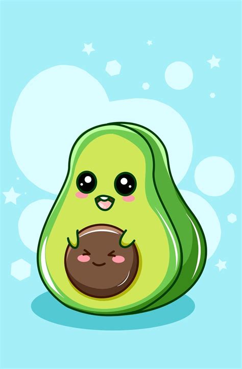Cute and funny small avocado cartoon illustration 2954957 Vector Art at Vecteezy