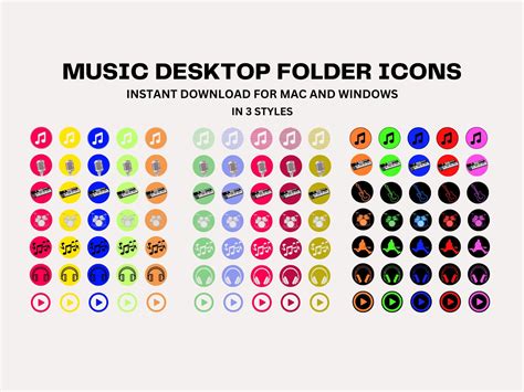 105 Music Desktop Folder Icons for Mac and Windows Computer - Etsy