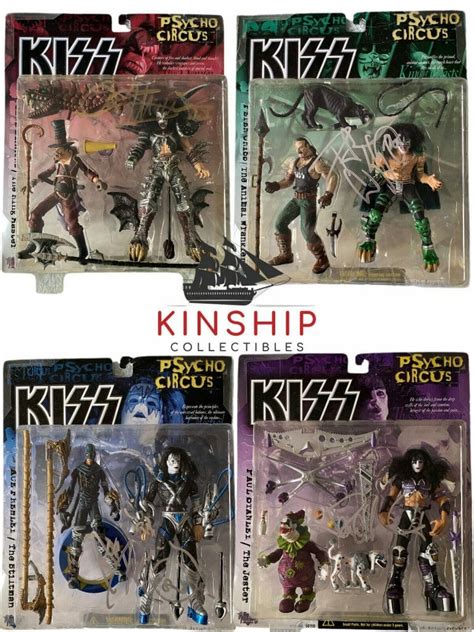 (4) Kiss signed Action Figures JSA LOA Gene Simmons Frehley Criss ...