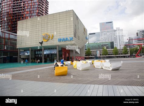 iMax Pathe cinema Schouwburgplein square Rotterdam Netherlands designed by Adriaan Gueze Stock ...