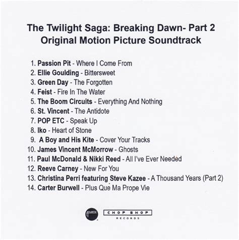 The Twilight Saga: Breaking Dawn Part 2 (Original Motion Picture Soundtrack) (2012, CDr) | Discogs