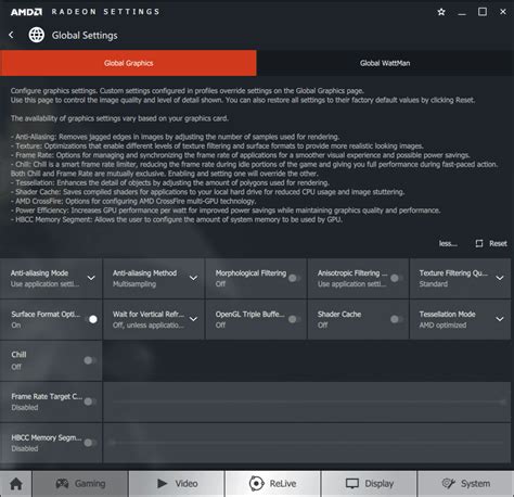 AMD Radeon Settings, what Global Graphics settings should i enable ...
