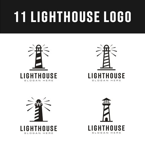 set of Lighthouse logo vector design - MasterBundles