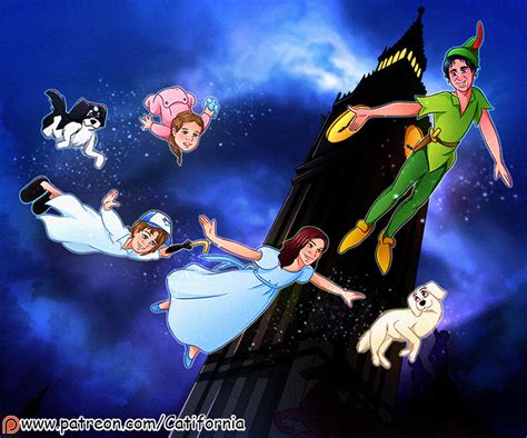 Cati Fornia - Portrait for Our friend as Peter Pan and The Darling family