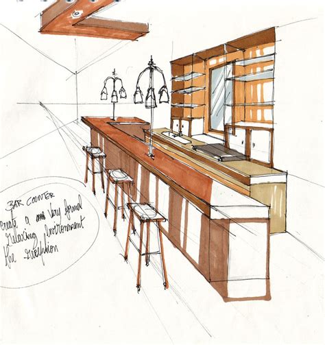 Hand Drafting & Rendering | Rui Monteiro | Archinect | Cafe interior ...