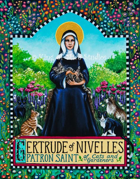 Saint Gertrude of Nivelles Patron of Cats and Gardeners 11 - Etsy