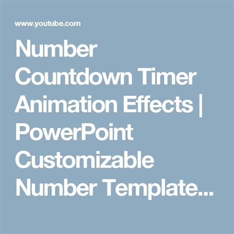 Number Countdown Timer Animation Effects | PowerPoint Customizable ...