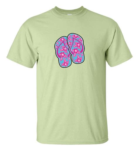 Pink Flower Flip Flops Summer Beach Lake T-shirt | eBay