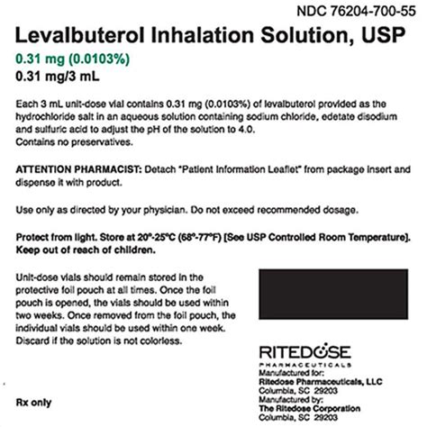 Levalbuterol Inahalation Solutions — Mountainside Medical Equipment