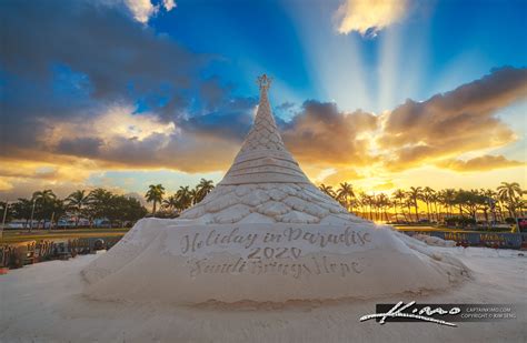 Sandi Christmas Tree Sand Castle West Palm Beach Sunrise 2020 | HDR Photography by Captain Kimo