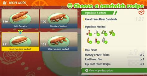 Pokémon Scarlet and Violet Sandwich Recipes Guide