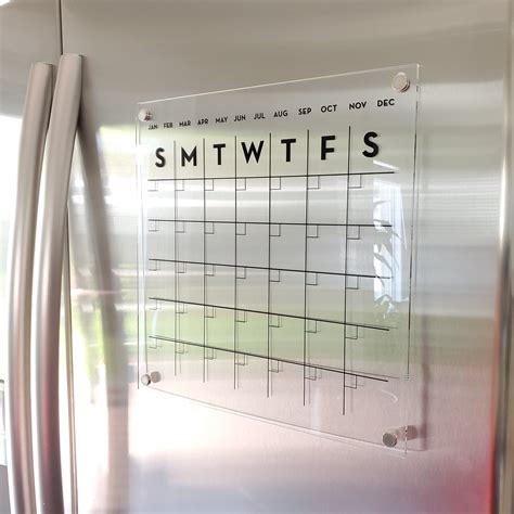 Fridge Calendar, Acrylic Calendar, Magnetic Calendar for Fridge, Dry Erase Calendar, Command ...