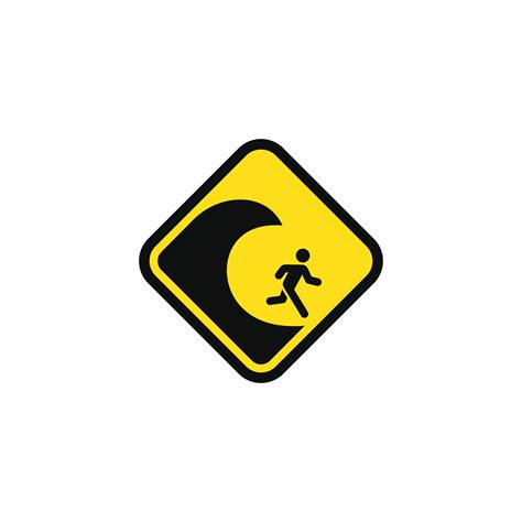 Tsunami hazard caution warning symbol design vector 25661330 Vector Art at Vecteezy