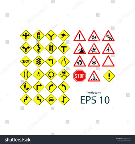 Traffic Signs Vector Road Sign Stock Vector (Royalty Free) 1100915768 | Shutterstock