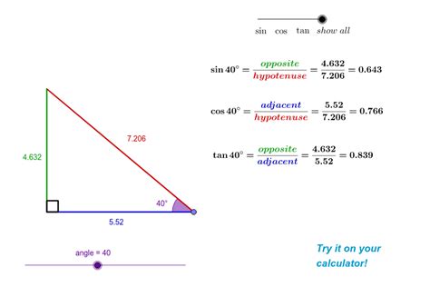 Right Angle Triangle Sin Cos Tan